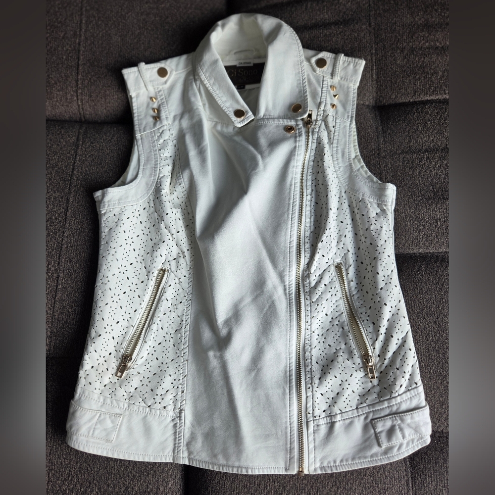 Ci Sono Faux Leather Vest